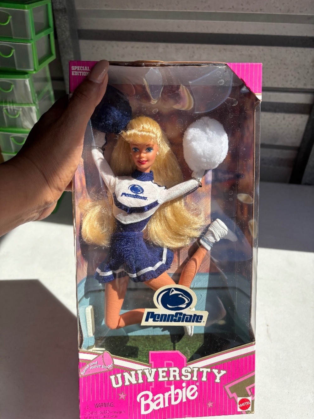 Vintage, Collectible Penn State University Cheerleader Barbie Doll 1996 Mattel